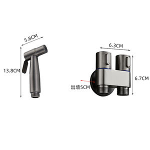 Douche hygiénique pour salle de bain, bidet, pomme de douche, robinet à double sortie, ensembles de robinets d'angle, accessoires de salle de bain, siège de toilette bidet - Product Image 5