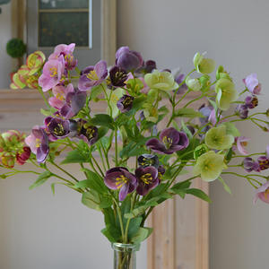 Nouvelle Arrivée IJ048 – Rose Artificielle Réaliste à 15 Têtes en Soie Douce Faite à la Main, Fleur Violette pour Décoration de Table et de Noël - Product Image 3