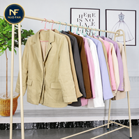 Jaket Blazer Panjang Wanita Bekas - Pakaian Kasual Bisnis Berkualitas Tinggi yang Modis untuk Musim Gugur/Dingin