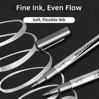 Marqueur à finition métallique Or Argent Stylo Peinture Marqueur de signature Effet Métallique Stylo de signature à base d'eau Stylo de contour à pointes dures et souples