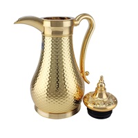 Desain baru Hotel rumah Dallah Arab pot kopi Turki pernikahan kuningan logam Hammered dan kendi tembaga