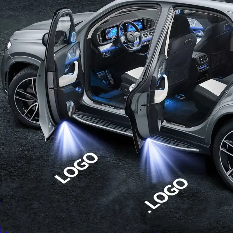 Sans fil voiture porte logo personnalisé bienvenue lumière LED projecteur lampe pour voiture accessoires intérieur décoratif