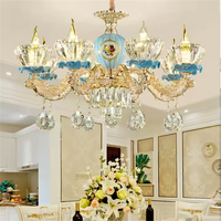 Lustres post-modernes Éclairage suspendu de luxe Lustre suspendu Lustre en alliage moderne Lustre en cristal