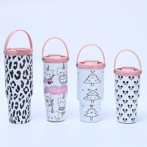 Vaso Térmico Portátil de 30 oz con Diseño Impreso, de Acero Inoxidable 304, Doble Pared, Aislamiento al Vacío, con Pajita, para Regalo, Mantiene Bebidas Calientes o Frías de 6 a 12 Horas - Product Image 2
