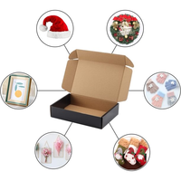 Cajas de Envío de Cartón con Logotipo Personalizado, Cartón Corrugado de Papel Negro