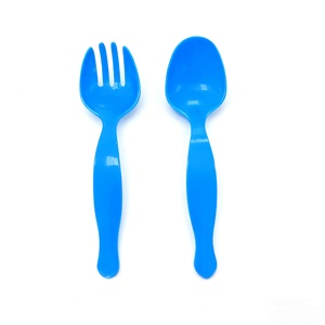 DL575 manico lungo monouso in plastica cucchiaio da portata e forchetta per dolci insalata di Pasta - Product Image 3