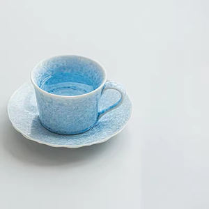 Kiln-turned Crystal Glazed Blue Ceramic Modern Teacup and Saucer <b>Set</b> 155ML Capacity Good for Home and Office Use - Product Image 6