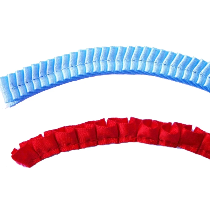 Оптовая продажа с завода, Двухсторонняя Атласная Лента из полиэстера, плиссированная присборенная лента, отделка для свадебного декора