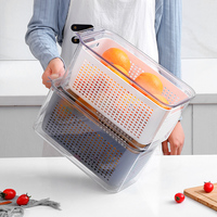 Organiseurs de réfrigérateur personnalisables avec logo pour la maison, bacs de rangement empilables pour aliments, sans BPA, ensemble d'organisateurs de tiroirs de réfrigérateur
