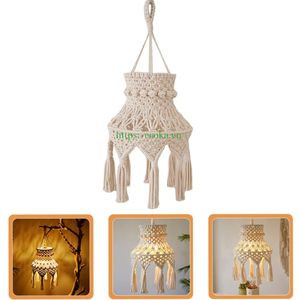 Handmade Bohemian Woven <b>Lampshade</b> Artificial Tassels Cotton Vintage Decoration Eco-Friendly from Vietnam - Product Image 3