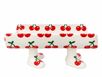 Support à hot-dogs en céramique avec motif cerise mignon, plateau décoratif pour servir les hot-dogs, idéal pour la maison, la cuisine, le petit-déjeuner, les fêtes et la table.
