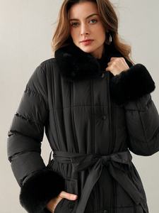 Cappotto lungo da donna con collo a sbuffo lungo lungo da donna giacca trapuntata Cappotto <span class=keywords><strong>Piumino</strong></span> - Product Image 2