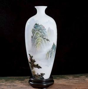 Bình Hoa Phong Cảnh Vẽ Tay 42x16cm-Vật phẩm trang trí phòng khách-quà tặng để mở doanh nghiệp hoặc chuyển nhà - Product Image 1