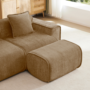 Canapé modulaire en velours à deux places au design moderne et épuré, avec bordure française, sans assemblage requis, ensemble de salon - Product Image 5