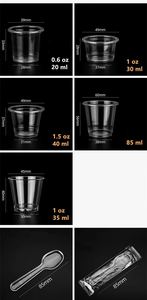Mini Tazas Desechables Ecológicas de Plástico y Acero Inoxidable Transparentes para Postres, Aperitivos, Shots, Cucharas, Tazones para Servir en Fiestas y Degustaciones - Product Image 4