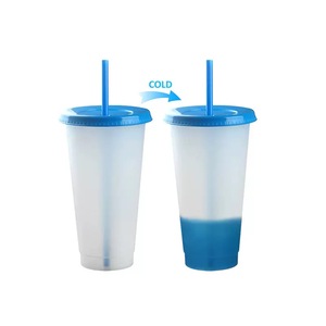 Vaso de Plástico Reutilizable Personalizado con Logotipo, 16oz/24oz, Estilo Clásico para Estadio, Regalo, Taza de Café Rosa con Pajita y Tapa - Product Image 4