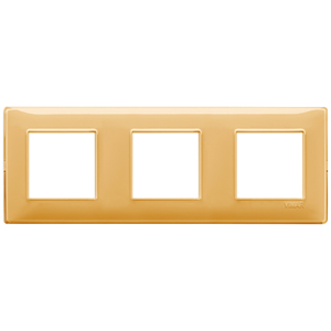 Vimar 3 Gang <b>Wall</b> <b>Plate</b> Amber Reflex Finish 27mm Length 8mm Width 0.9mm Height - Product Image 1