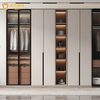 Meuble ancien simple moderne personnalisé Armoire à manteaux américaine Armoire en bois pratique pour chambre à coucher Armoire à panneaux de particules