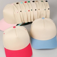 Casquette de baseball 5 panneaux personnalisée brodée, bicolore, style Dad Hat, avec logo imprimé, casquettes Snapback vierges pour entreprises