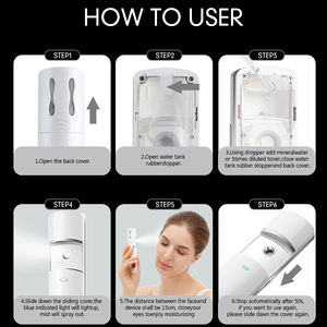 ミニナノミストスプレーヤーフェイシャルスチーマーミストスプレーフェイススチーマー美容用ターゲット肌と目 - Product Image 5