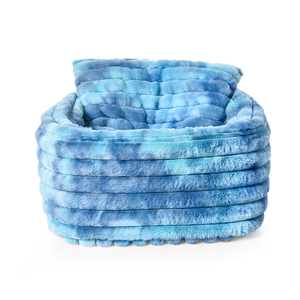Venta al por mayor de fábrica, cama de terciopelo de conejo a rayas gruesas para mascotas, sofá cama plegable para perros y gatos - Product Image 6
