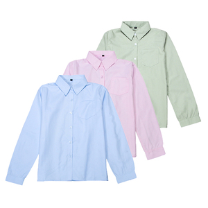 Chemise à manches courtes pour enfants, uniforme scolaire, vente en gros d'usine, bleu clair, boutonnée, décontractée, chemisier d'étudiant pour le port quotidien à l'école - Product Image 5