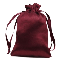Sacs à cordon en satin de soie écologiques et recyclables avec logo personnalisé imprimé à l'écran, 13x18cm/15x24cm, pour mariage, bijoux, perruques, cadeaux, maquillage
