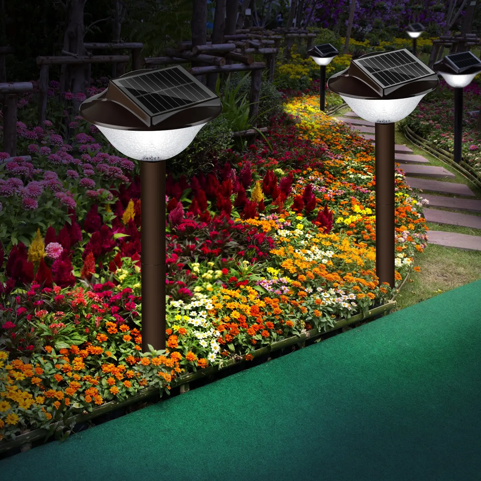 2024 yeni LED güneş işık IP65 açık sokak bahçe lambası büyük boyutu ile GÜNEŞ PANELI