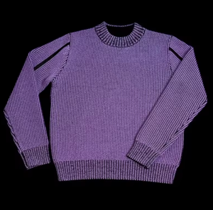 Pull à col rond personnalisé en fil sensible à la couleur changeant de couleur thermochromique tricot réactif pour <span class=keywords><strong>homme</strong></span> INFRA PURPLE CYAN RÉACTIF À LA CHALEUR - Product Image 3