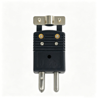 Connecteur thermocouple de type J assemblé avec support de fixation OEM, adaptateur de borne mâle en plastique noir IP20