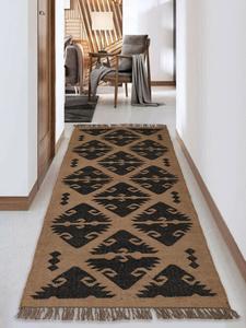 Tapis géométrique en laine Kilim Tapis décoratif naturel fait main pour intérieurs élégants Durable pour chambre à coucher salon bureau - Product Image 2