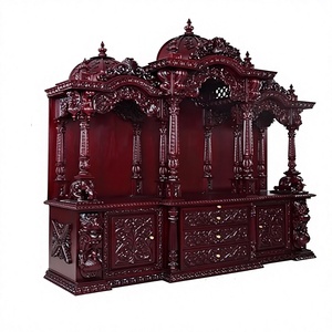 Nuevo Templo de Madera de Teca Natural con Acabado de Alto Brillo, Templo de Madera de Teca para Decoración del Hogar, Hermoso Templo Hindú Hecho a Mano para Pooja Ghar - Product Image 3