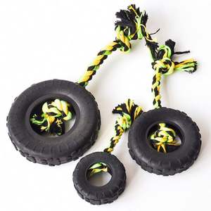 Sıcak satış agresif Chewers doğal kauçuk + halat yıkılmaz köpek oyuncak lastik şekli eğitim çiğneme oyuncakları sert oyuncak - Product Image 2