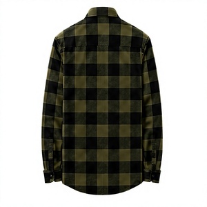 Chemise en flanelle à carreaux à manches longues pour homme de haute qualité, coupe classique, décontractée, en coton, boutonnée - Product Image 2