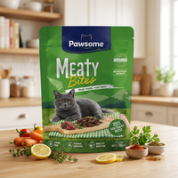 Sachet Doypack Personnalisé en Aluminium Imprimé pour Friandises pour Animaux, Refermable, Anti-humidité, avec Fermeture Zip