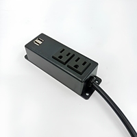 Multiprise murale avec 2 prises US et 2 ports USB pour bureau, établi et mobilier