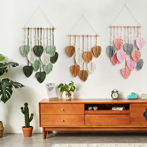 Macramé naturel feuilles salon chambre décoration à la main tenture murale pendentif coton <span class=keywords><strong>tapisserie</strong></span> murale - Product Image 1