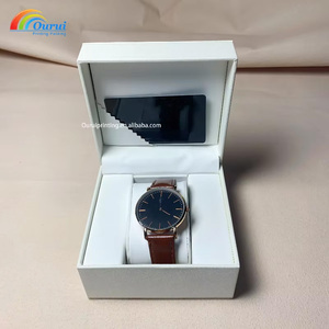 PU Leather <b>Watch</b> Box for Men White <b>Case</b> with Customizable Embossing Service, Ideal for Promotional Gifts and <b>Watch</b> Collections - Product Image 4