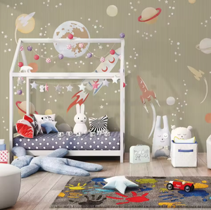 Papier peint mural personnalisé imprimé en 3D pour la décoration intérieure, thème de l'espace, l'univers, l'espace à l'extérieur de la Terre, papier peint pour les enfants, chambre d'enfant - Product Image 4