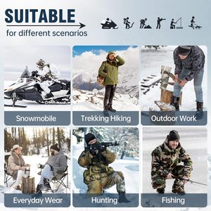 FOXA Snow Boots Men Winter Waterproof Fleece Lined Hiking Work Boots Round Toe Synthetic Upper Rubber Outsole - Product Image 6