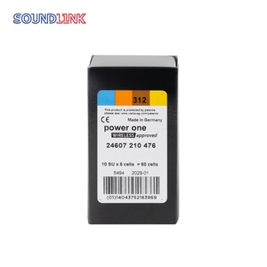 60 piles auditives sans fil approuvées POWER ONE A312 Zinc <span class=keywords><strong>Air</strong></span> 1,45 V 312 - Product Image 4