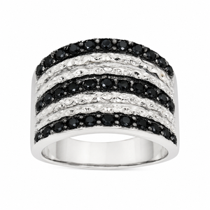 Anello Aperto Minimalista Bianco e Nero, Anello Statement alla Moda per Donne, Accessorio per Dito in Stile Semplice - Product Image 1
