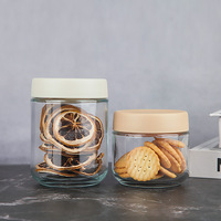 Vente en gros 450ml vide clair rond de qualité alimentaire joint bocal de stockage en verre confiture Sauce conserves de cornichons bocal en verre personnalisé