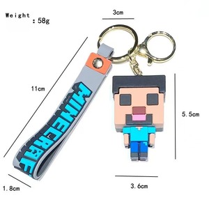 Llavero de Personaje de Videojuego <span class=keywords><strong>en</strong></span> 3D, de Goma Suave con Correa de Silicona para la Muñeca, Cierre Chapado <span class=keywords><strong>en</strong></span> Oro, para Fans, Decoración para Mochilas y Llaves - Product Image 3