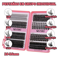 ODM OEM Pestañas en Racimo Naturales y de Volumen, Estilos Mixtos, Venta al por Mayor, Kit de Pestañas Individuales en Racimo