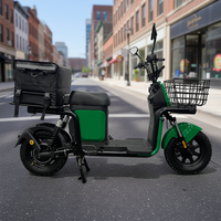 Scooter électrique de livraison de pizzas avec batterie au plomb 48V 500W, grand panier et roues de 10 pouces