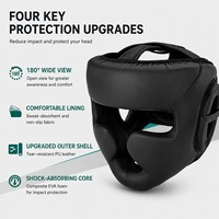 Vente en gros OEM Logo personnalisé Protection des joues Casque de boxe Protection de la tête Entraînement de boxe Sparring Kickboxing Arts martiaux PU