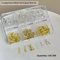 Paso Sico French 3D Ins Mini Cuillère et Fourchette Métalliques DIY Accessoires Diamantés pour Ongles Forme Ronde pour Nail Art