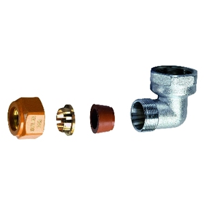 Gomito femmina completo con kit di sigillatura per impianti solari 3/4 Diam 16 - Product Image 1