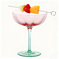 Ensemble de verres à cocktail et à dessert en cristal sans plomb, de forme florale créative, de style vintage européen, faits à la main, avec bâtonnets à cocktail, dans un coffret cadeau